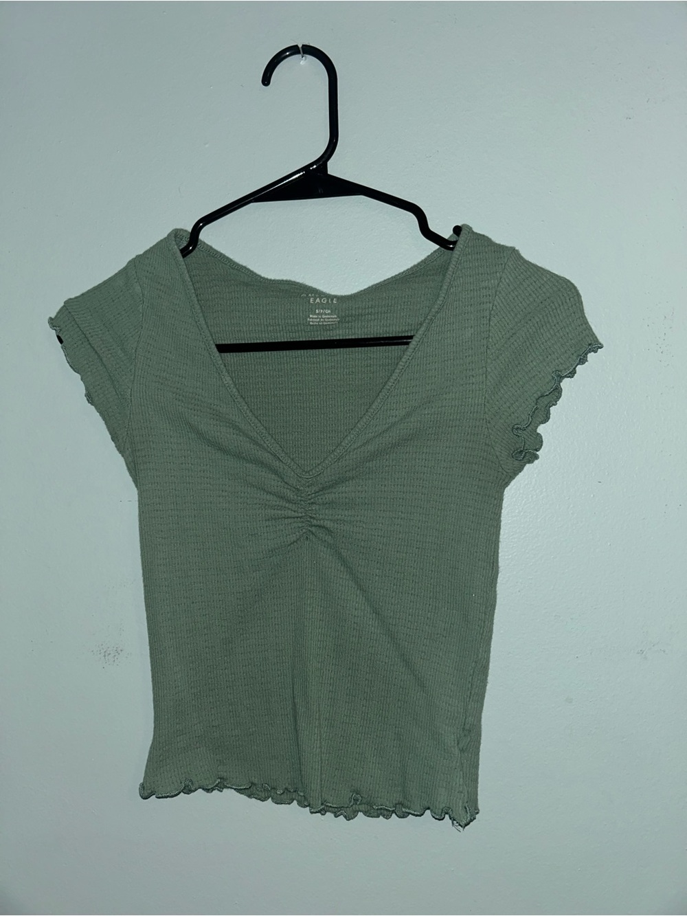 American Eagle Outfitters Sage Green Baby Tee